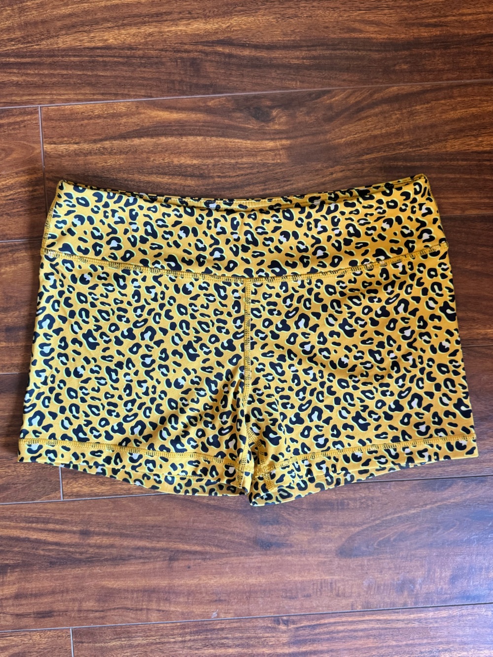 IAB MFG Yellow Leopard Print Athletic Shorts